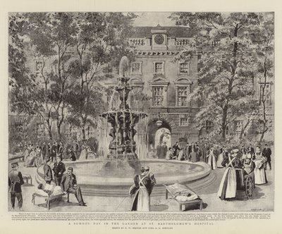Un día de verano en el jardín del Hospital de San Bartolomé de Henry William Brewer