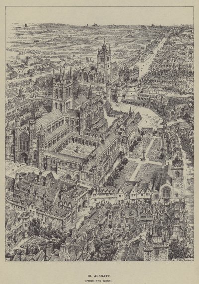 Aldgate, desde el oeste de Henry William Brewer