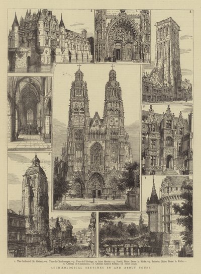 Bocetos arqueológicos en y alrededor de Tours de Henry William Brewer