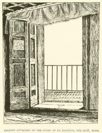 Balcón adjunto al estudio de San Ignacio, el Gesù, Roma de Henry William Brewer