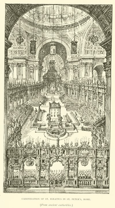 Canonización de San Ignacio en San Pedro, Roma de Henry William Brewer