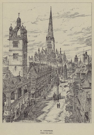 Cheapside, desde el este de Henry William Brewer