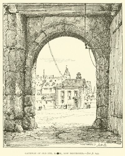 Puerta de la antigua Ste Barbe, ahora destruida de Henry William Brewer