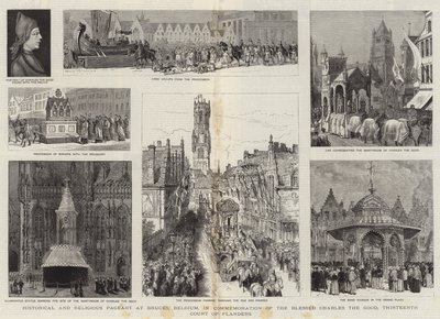 Desfile histórico y religioso en Brujas, Bélgica, en conmemoración del Beato Carlos el Bueno, decimotercer Conde de Flandes de Henry William Brewer