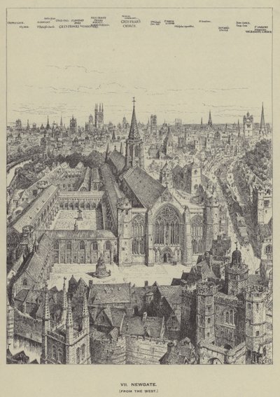 Newgate, desde el oeste de Henry William Brewer