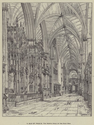 Antigua Catedral de San Pablo, el pasillo norte del extremo este de Henry William Brewer
