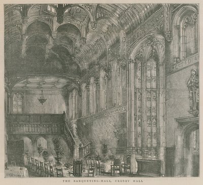 El Salón de Banquetes, Crosby Hall, Londres de Henry William Brewer