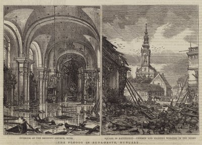 Las inundaciones en Buda-Pest, Hungría de Henry William Brewer