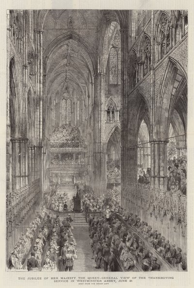 El Jubileo de Su Majestad la Reina, Vista General del Servicio de Acción de Gracias en la Abadía de Westminster, 21 de junio de Henry William Brewer