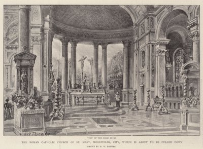 La Iglesia Católica Romana de Santa María, Moorfields, Ciudad, que está a punto de ser demolida de Henry William Brewer