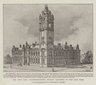 El Ayuntamiento de Pietermaritzburg, Totalmente Destruido por el Fuego la semana pasada de Henry William Brewer