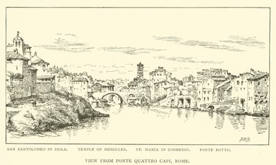 Vista desde Ponte Quattro Capi, Roma de Henry William Brewer