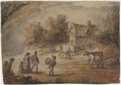 Escena campestre con soldados de Henry William Bunbury