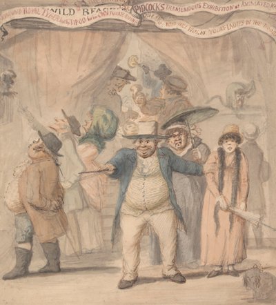 Entrada a la carpa de exposición de Pidcock en una feria de Henry William Bunbury