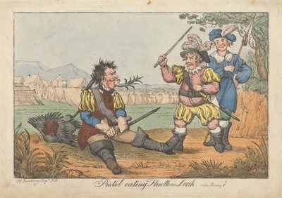 Pistola comiéndose la fuga de Fluellen - "Enrique V" de Henry William Bunbury