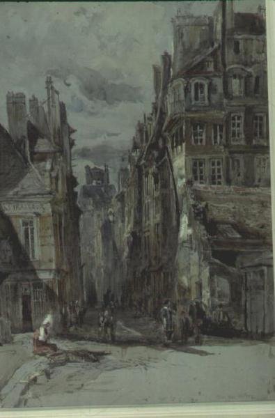 Escena callejera, Viejo París de Henry William Burgess