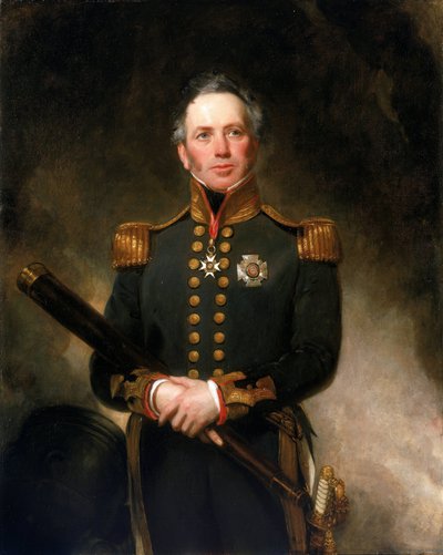 Retrato del contraalmirante Sir Edward Brace (hacia 1769-1843), que se distinguió en la Armada británica en los frentes mediterráneos durante las guerras revolucionarias francesa (1792-1802) y napoleónica (1803-1815). de Henry William Pickersgill