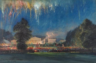"Recuerdo de la fiesta en Bourne End", New York Lodge, Buckinghamshire, 1 de agosto de 1908 de Henry William Woolls