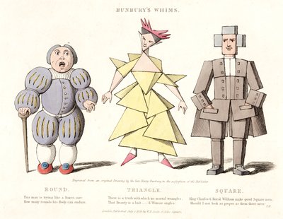 Redondo, triángulo y cuadrado (de Bunburys Whims) de Henry William after Bunbury