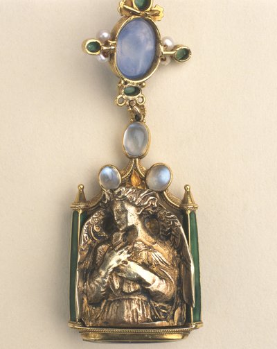 (detalle) de colgante de doble cara, c.1907-10 de Henry Wilson