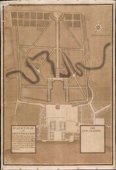 Plano exacto de Greenwich Park, c.1700 (lienzo) de Henry Wise