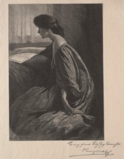 Niña leyendo en una ventana de Henry Wolf