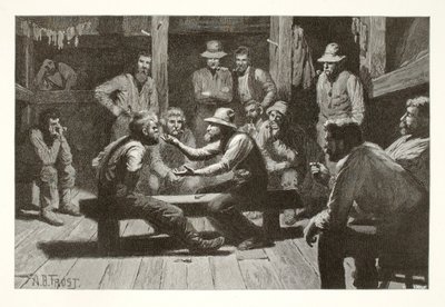 Discusión política en un barracón maderero de Henry Wolf