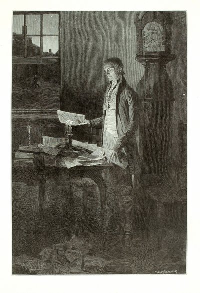 Thomas Jefferson, redactando la Declaración de Independencia de Henry Wolf