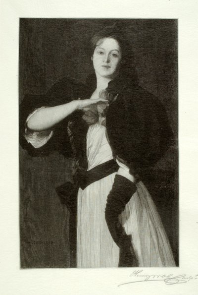 Mujer joven con amapolas de Henry Wolf