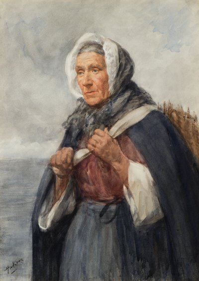 Una pescadora de Newhaven (acuarela) de Henry Wright Kerr