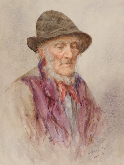 Old Hynd (acuarela) de Henry Wright Kerr