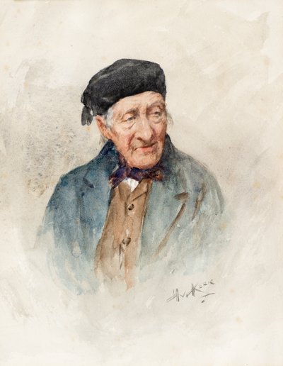 Retrato de un anciano (acuarela) de Henry Wright Kerr