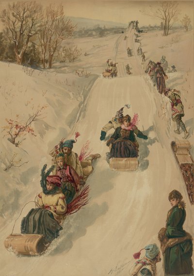 Tobogán, por L. Prang y Co., 1886 de Henry after Sandham