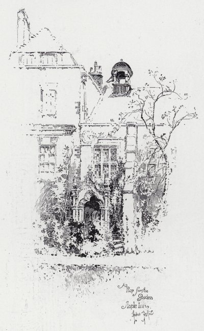 Una mirada desde el jardín, Staple Inn de Herbert (after) Railton