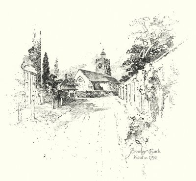 Iglesia de Bromley, Kent, en 1790 de Herbert (after) Railton