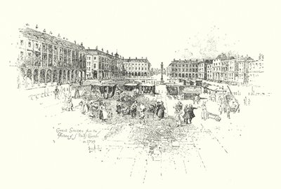 Covent Garden desde el Pórtico de la Iglesia de San Pablo, Londres, en 1749 de Herbert (after) Railton