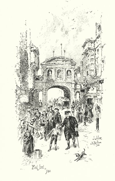 Dr. Johnson, Fleet Street, Londres, en 1780 de Herbert (after) Railton