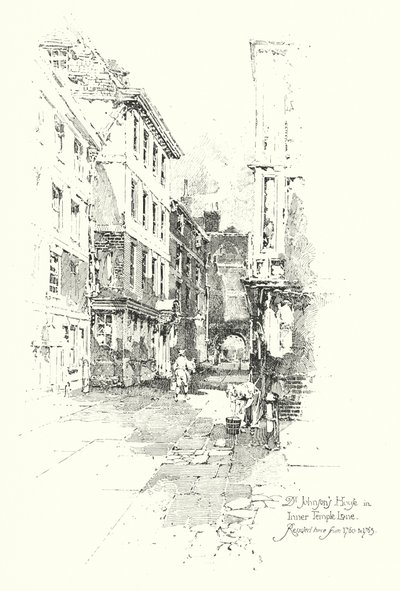 Casa del Dr. Johnson, Inner Temple Lane, residió allí de 1760 a 1765 de Herbert (after) Railton