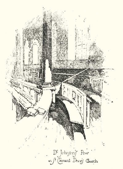 Banco del Dr. Johnson, Iglesia de St Clement Dane, Londres de Herbert (after) Railton