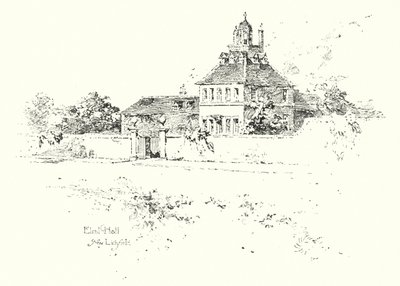 Elral Hall, cerca de Lichfield de Herbert (after) Railton