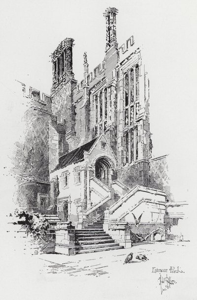 Pórtico de entrada (grabado) de Herbert (after) Railton