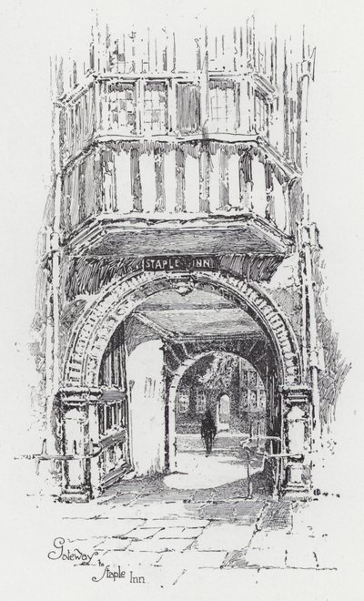 Entrada a Staple Inn de Herbert (after) Railton