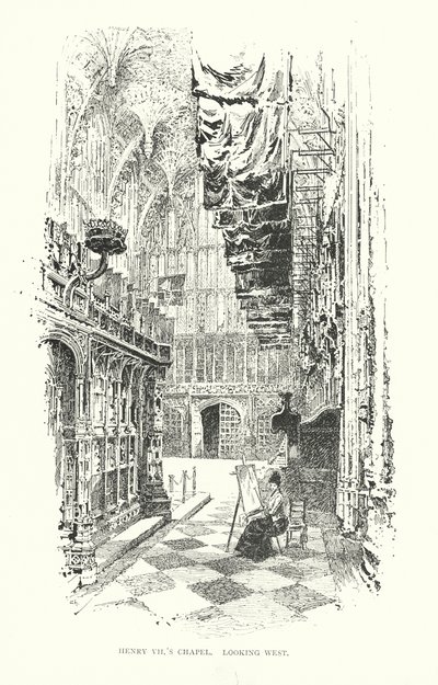 Capilla de Enrique VII, mirando al oeste (litografía) de Herbert (after) Railton