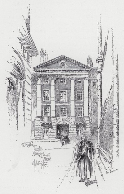 Puerta del Middle Temple desde el Strand (grabado) de Herbert (after) Railton