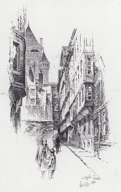 Middle Temple Lane (grabado) de Herbert (after) Railton