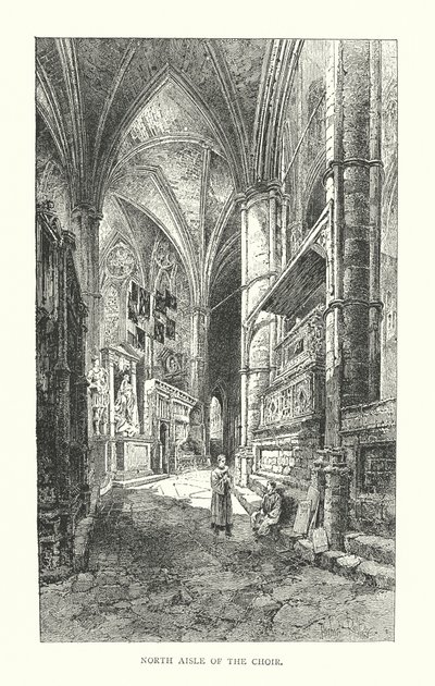 Nave norte del Coro (litografía) de Herbert (after) Railton