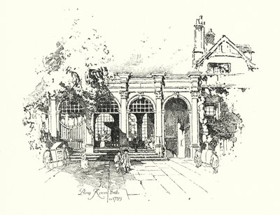 Sala de bombas, Bath, en 1739 de Herbert (after) Railton