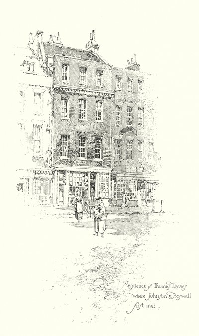Residencia de Thomas Davies, Londres, donde el Dr. Johnson y James Boswell se conocieron por primera vez de Herbert (after) Railton