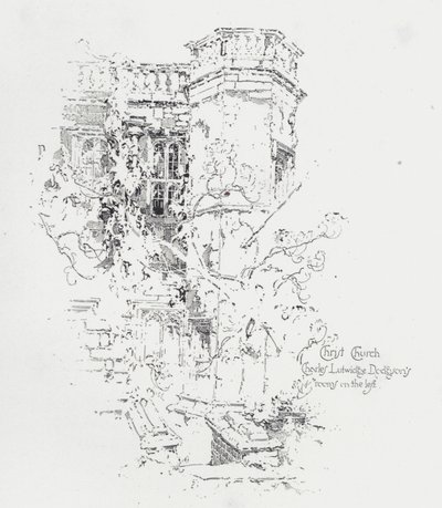Habitación del autor inglés Charles Lutwidge Dodgson (Lewis Carroll), Christ Church College, Oxford de Herbert (after) Railton