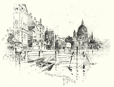 Catedral de San Pablo, Londres, desde Maiden Lane Stairs de Herbert (after) Railton